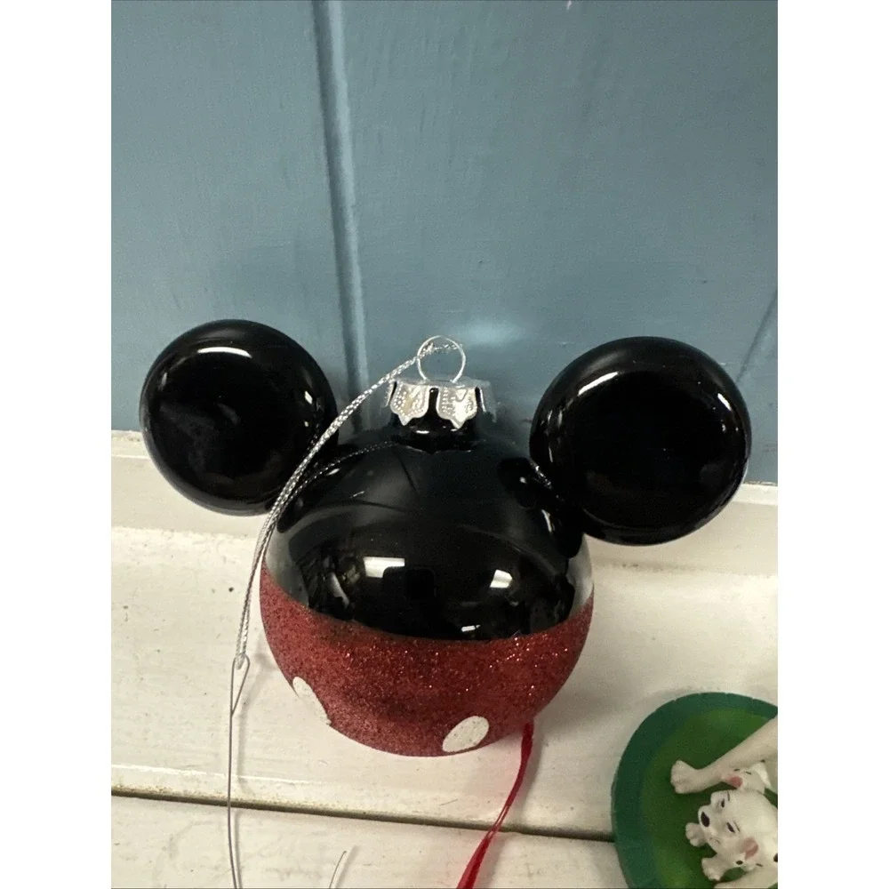 Lot Of 6 Ornaments Disney Mickey Minnie Mouse Ears‎  Christmas + Dalmatians